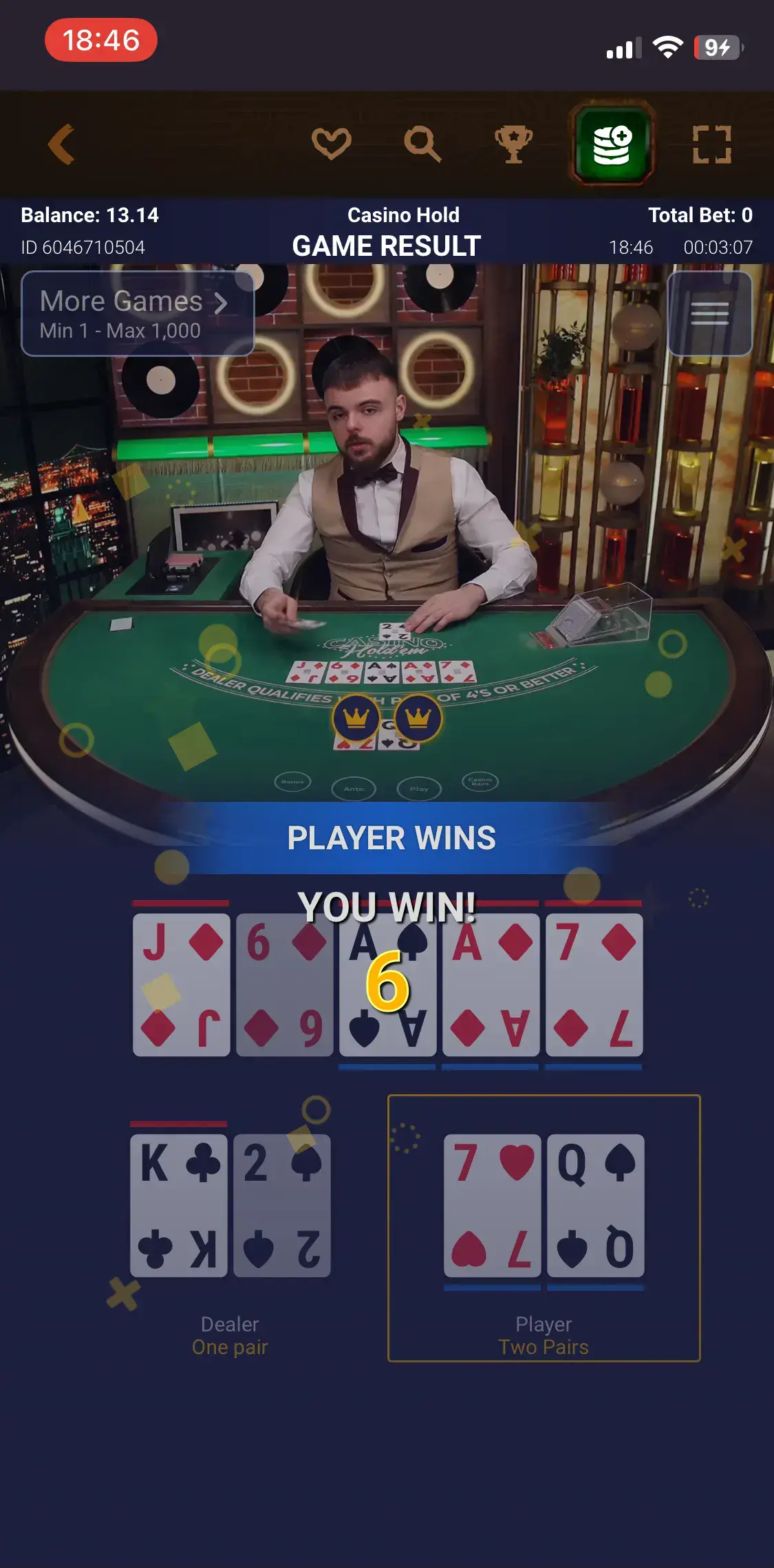 Živé hry v FatPirate Casino